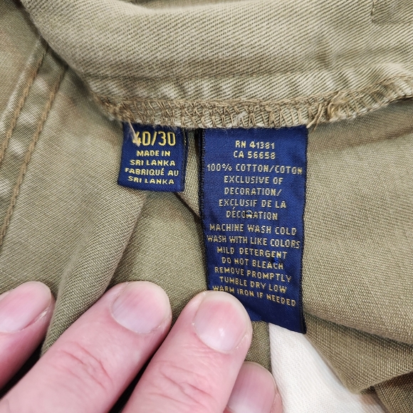 VTG Polo Ralph Lauren Drygoods 650 Straight Pants Khaki Olive Green Chino 40x30 - Picture 8 of 13